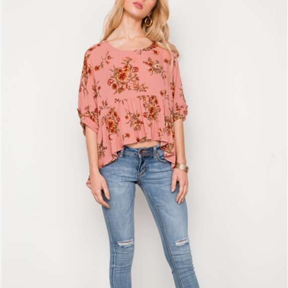Renamed Lightweight Floral High Low Top - Picture 2 of 4